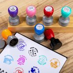 Personalized Portable Unique Design Colorful Self-Inking Teacher Stamp with Text Extracurricular Activities Award Teacher's Day Gift for Teacher