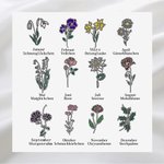 Personalisierte Halskette mit Seitlichem Namen Geburtsblume und Geburtsstein  Minimalistischer Schmuck Valentinstag Geburtstag Geschenk für Damen