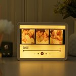 Personalisierter LED Fotorahmen | Spiegel | im Musik-Player Design | mit Namen und Text | Geschenk für Paare Familie und Freunde