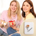 Personalisierte tragbare Geburt Blume doppelseitigen Make-up-Spiegel mit LED-Licht Geburtstag Brautjungfer Geschenk für Frauen Mädchen