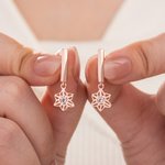 Personalised Minimalist Birth Flower Birthstone Earrings Mother's Day Birthday Anniversary Gift for Women