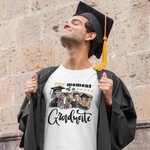 Personalized Proud Moment Photo Title 100% Cotton Adult Kid T-shirt with Name Graduation Celebration Gift for 2025 Graduates Family