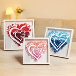 Gepersonaliseerde Hart Papier Bloem Schaduwdoos met 1-12 Namen en Titel Moederdag Verjaardagscadeau voor Mama Oma
