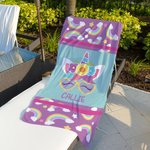Personifierad Fantasy Unicorn Dog Fox Monkey Design Överdimensionerad snabbtorkande strandhandduk med namn Strandpool Party Födelsedagspresent för pojkar flickor