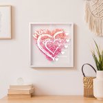 Gepersonaliseerde Hart Papier Bloem Schaduwdoos met 1-12 Namen en Titel Moederdag Verjaardagscadeau voor Mama Oma