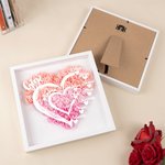 Gepersonaliseerde Hart Papier Bloem Schaduwdoos met 1-12 Namen en Titel Moederdag Verjaardagscadeau voor Mama Oma