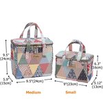 Personalized Old School Patchwork Insulated Lunch Bag with Engraved Name Portable Back to School Work Picnic Accessories Gift for Teachers Students