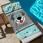 Personifierad Fantasy Unicorn Dog Fox Monkey Design Överdimensionerad snabbtorkande strandhandduk med namn Strandpool Party Födelsedagspresent för pojkar flickor