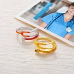 Personalized Multicolor Enamel Stethoscope Heart Birthstone Ring Nurses Week Appreciation Gift for Nurse Doctor Medical Staff