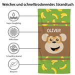 Personalisierte Fantasy Einhorn Hund Fuchs Affe Design überdimensioniert schnell trocknen Strand Handtuch mit Namen Strand Pool Party Geburtstag Geschenk für Jungen Mädchen