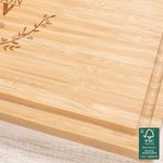 Personalized Engraved Leaf Wreath Bamboo Cutting Board with Initial  and Name Ship from USA Housewarming Real Estate Gift for Family Friends