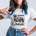 Personalized Proud Moment Photo Title 100% Cotton Adult Kid T-shirt with Name Graduation Celebration Gift for 2025 Graduates Family