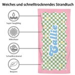 Personalisierte schnell trocknende Mikrofaser Schachbrett Gänseblümchen Strandtuch mit Namen Sommer Reise Wesentliche Geschenk für Kinder