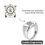 Personalised Family Crest Coat of Arms Ring Engraved Signet Ring Men Heraldic Jewellery Graduation Birthday Father's Day Gift for Family Friend