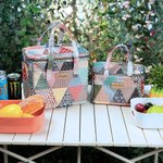 Personalized Old School Patchwork Insulated Lunch Bag with Engraved Name Portable Back to School Work Picnic Accessories Gift for Teachers Students
