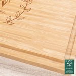 Personalized Engraved Floral Name FSC Bamboo Kitchen Charcuterie Cutting Board with Juice Groove Ship from USA Wedding Gift for Couple Family