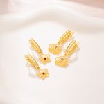 Personalised Minimalist Birth Flower Birthstone Earrings Mother's Day Birthday Anniversary Gift for Women
