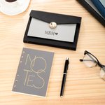 Henkilökohtainen Monogram A6 A5 A5 Nahka Notebook Kynä Set kortin haltija ja matkapuhelin varastointi kerros 90 sivua Syntymäpäivä Business lahja työntekijälle