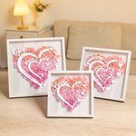Gepersonaliseerde Hart Papier Bloem Schaduwdoos met 1-12 Namen en Titel Moederdag Verjaardagscadeau voor Mama Oma