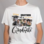 Personalized Proud Moment Photo Title 100% Cotton Adult Kid T-shirt with Name Graduation Celebration Gift for 2025 Graduates Family