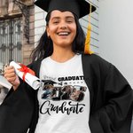 Personalized Proud Moment Photo Title 100% Cotton Adult Kid T-shirt with Name Graduation Celebration Gift for 2025 Graduates Family