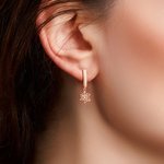 Personalised Minimalist Birth Flower Birthstone Earrings Mother's Day Birthday Anniversary Gift for Women
