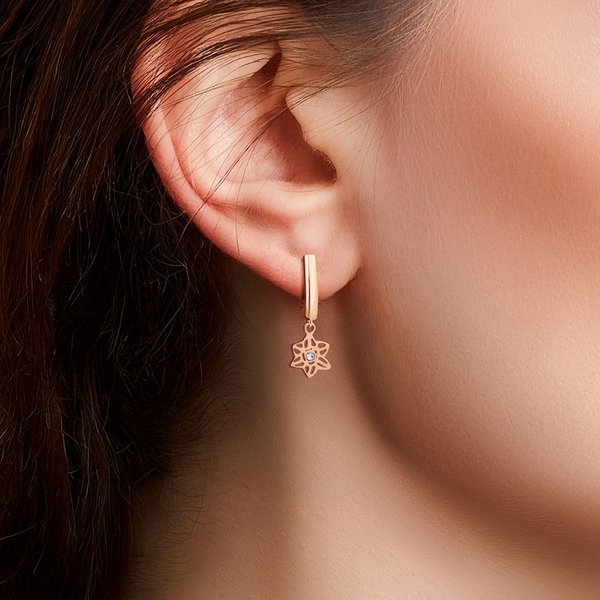 Personalised Minimalist Birth Flower Birthstone Earrings Mother's Day Birthday Anniversary Gift for Women