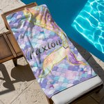 Personalized Cute Mermaid Quick Dry Oversized Beach Towel with Name Vacation Party Beach Party Accessories Summer Gift for Her
