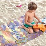Personalized Cute Mermaid Quick Dry Oversized Beach Towel with Name Vacation Party Beach Party Accessories Summer Gift for Her