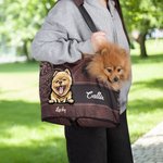 Personalised Vintage Cartoon Pet Shoulder Carrying Tote with Name Bag Birthday Anniversary Gift for Cat Dog Lovers