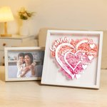 Gepersonaliseerde Hart Papier Bloem Schaduwdoos met 1-12 Namen en Titel Moederdag Verjaardagscadeau voor Mama Oma