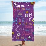 Personalisiertes Buntes Sonnenbrille Strandtuch mit Namen Schnell Trocknendes Saugfähiges Handtuch Sommer Urlaub Pool Party Geschenk für Familie