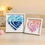 Gepersonaliseerde Hart Papier Bloem Schaduwdoos met 1-12 Namen en Titel Moederdag Verjaardagscadeau voor Mama Oma