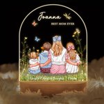 Veilleuse LED Personnalisée Style à l'Aquarelle avec Nom de la Maman et 1-3 Enfants Cadeau de Fête des Mères ou d'Anniversaire pour Maman