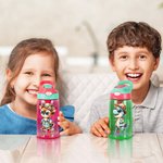Personalisierte Hawaii-Thema Cartoon Tier Charakter 16 oz Kind Wasserflasche mit Stroh und Spill-Proof-Deckel zurück zu Schule Geburtstag Geschenk für Mädchen Jungen