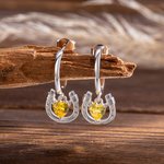 Personalizada Herradura de la Suerte Corazón Piedra de Nacimiento Pulsera y Pendientes Cumpleaños Aniversario Regalo para Amantes de los Caballos Mujeres