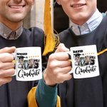 Personalizado Cinco Estrellas 2025 Graduado Foto Collage 11 oz 15 oz Taza de café de cerámica con nombre de Graduación Keepsake Fiesta de Regalo para Graduados