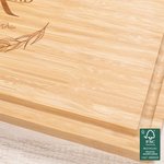 Personalized Engraved Wreath Initials Name Bamboo Cutting Board with Juice Groove Ship from USA Wedding Gift for Family Friend