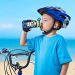 Personalisierte Hawaii-Thema Cartoon Tier Charakter 16 oz Kind Wasserflasche mit Stroh und Spill-Proof-Deckel zurück zu Schule Geburtstag Geschenk für Mädchen Jungen
