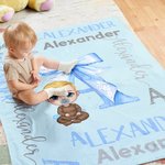Spersonalizowany kocyk z imieniem i nazwiskiem Baby Shower prezent urodzinowy dla chłopców i dziewczynek