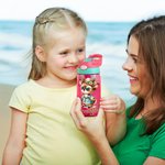Personalisierte Hawaii-Thema Cartoon Tier Charakter 16 oz Kind Wasserflasche mit Stroh und Spill-Proof-Deckel zurück zu Schule Geburtstag Geschenk für Mädchen Jungen