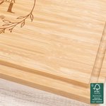 Tabla de cortar de bambú con iniciales y ranura para zumo Regalo de boda para un amigo de la familia