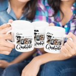Personalizado Cinco Estrellas 2025 Graduado Foto Collage 11 oz 15 oz Taza de café de cerámica con nombre de Graduación Keepsake Fiesta de Regalo para Graduados
