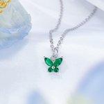 Personalised Dainty Butterfly Necklace  with Birthstone Good Luck Charm Jewellery Birthday Anniversary Mother's Day Gift for Women