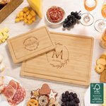 Tabla de cortar de bambú con iniciales y ranura para zumo Regalo de boda para un amigo de la familia