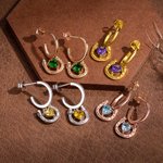 Personalizada Herradura de la Suerte Corazón Piedra de Nacimiento Pulsera y Pendientes Cumpleaños Aniversario Regalo para Amantes de los Caballos Mujeres