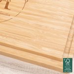 Personalized Minimalism Line Wreath Monogram FSC Bamboo Charcuterie Cutting Board with Juice Groove Wedding Housewarming Gift for Family