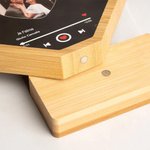 Cadre Photo Minimaliste en Bois Personnalisé avec Nom Photo et Texte Accessoire avec Socle Magnétique Cadeau Anniversaire pour Couple Famille