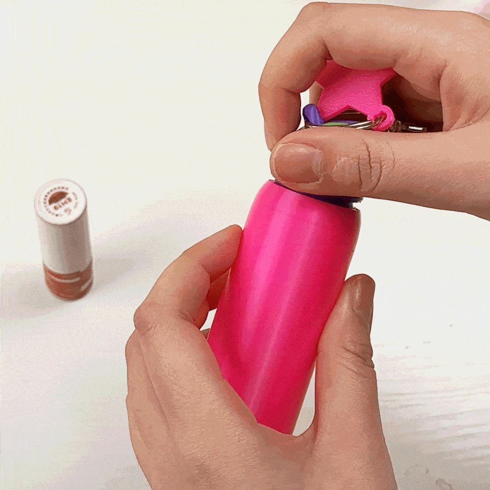 Personalised 3D Printed Mini Tumbler Initial Keychain Chapstick Holder with Removable Lid Birthday Backpack Accessories Gift for Women Students