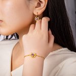 Personalizada Herradura de la Suerte Corazón Piedra de Nacimiento Pulsera y Pendientes Cumpleaños Aniversario Regalo para Amantes de los Caballos Mujeres